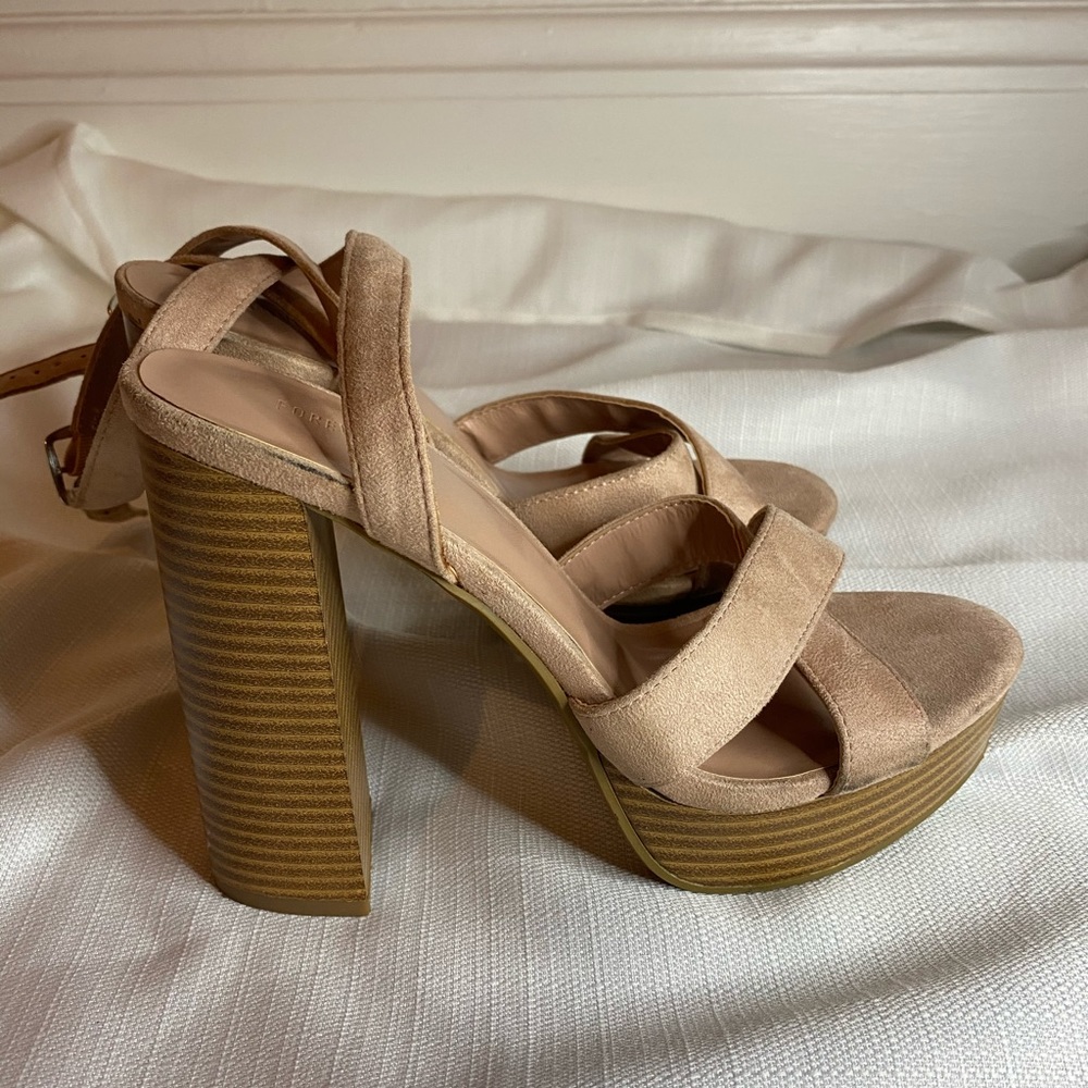 Blush Pink Heeled Sandals w/ Plarform